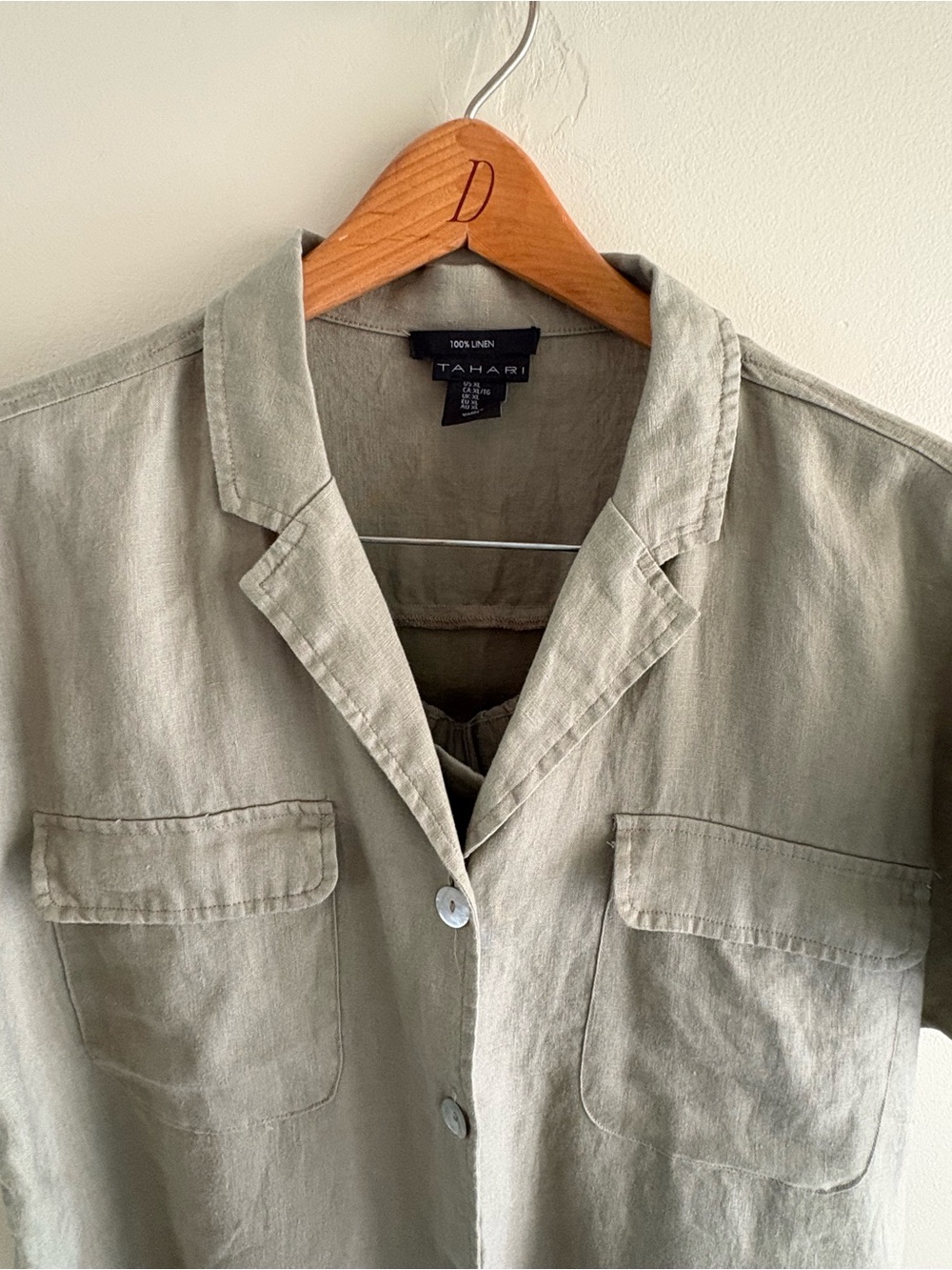 Tahari Sage Green Linen Two Piece Set - Picture 4 of 8